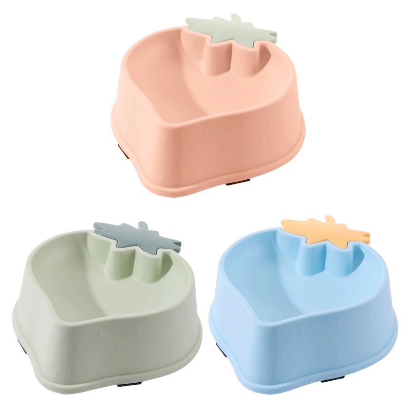 Dog for Cat Bowls Premium Plastic Water Bowl Strawberry Pet Feed