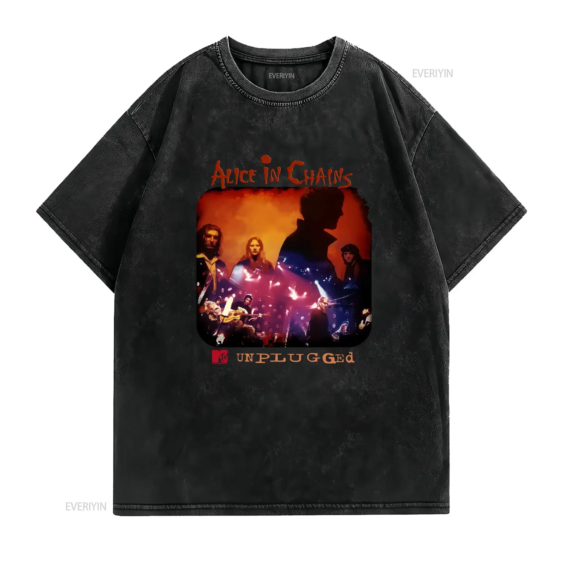 ALICE IN CHAINS T Shirt MTV Unplugged Black Size S 5XL vintage Washed Slightly streetwear Casual Breathable designer clothes