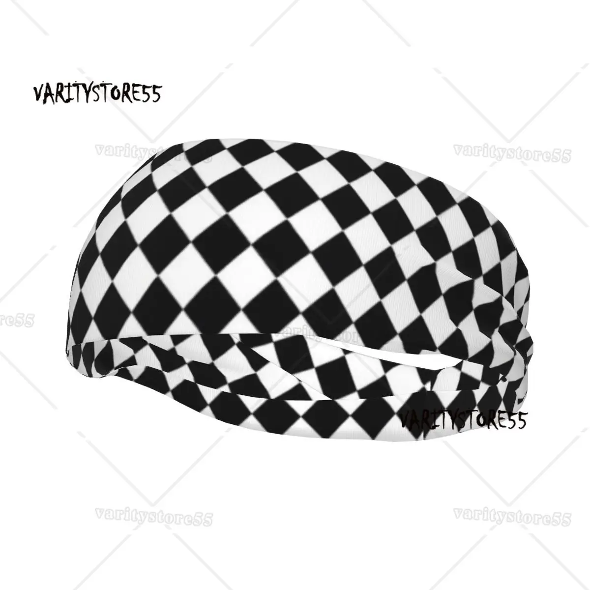 

Headband Sports Yoga Fitness Stretch Sweatband Hair Band Elasticity Headband Black And White Rhombus Hypnotic Pattern