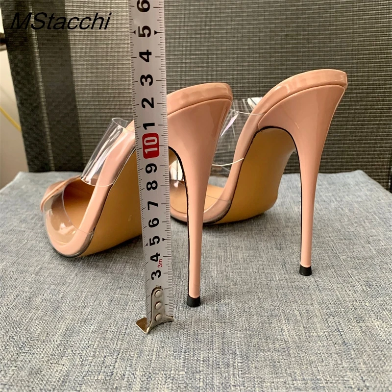 New Women Sandals Mixed Colors Transparency Thin Heel Party Femme Shoes Spring Summer Pointed Toe Prom Pumps Designer Shoes 2024