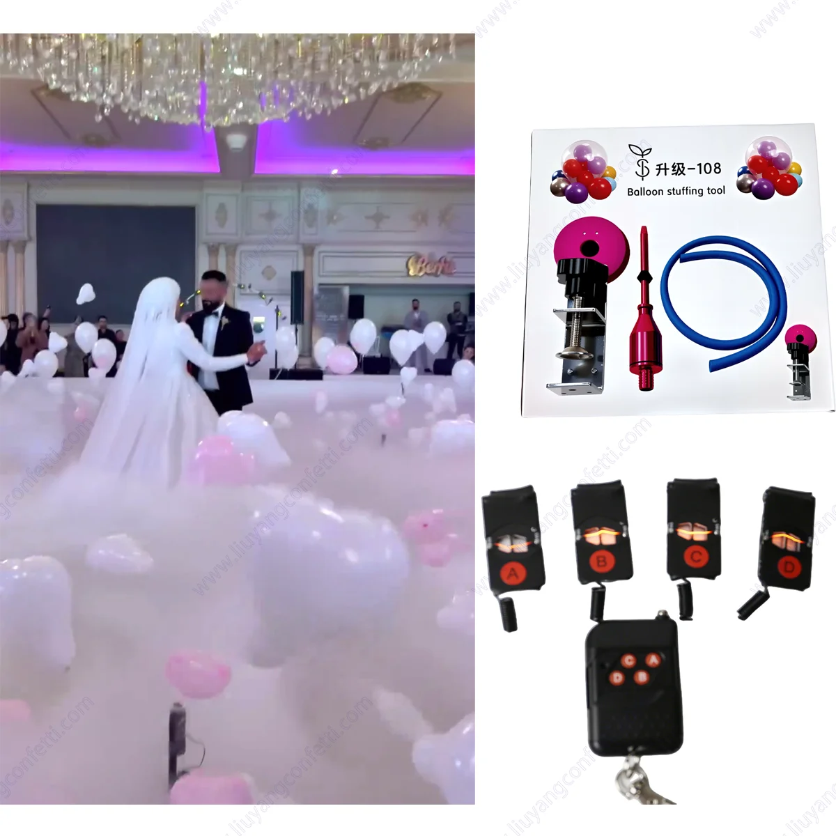

Wireless Remote Control Balloon Kit Exploding Blast Machine Bride Birthday Wedding Proposal Engagement Decoration Festival Event
