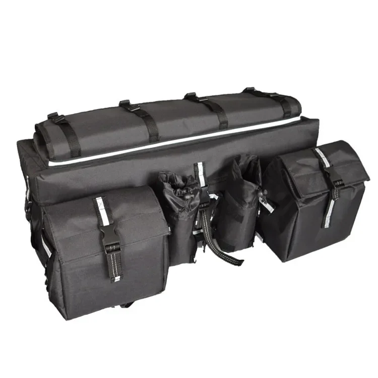 Durable Padded-Bottom Multi-compartment ATV Cargo Gear Rear Storage Bag