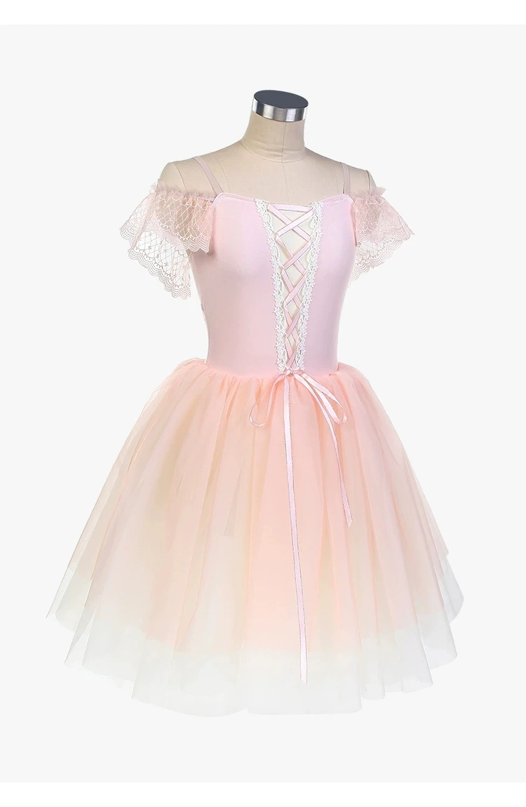 Nuovo spettacolo di competizione di balletto con gonna lunga in garza con gonna lunga da balletto personalizzata