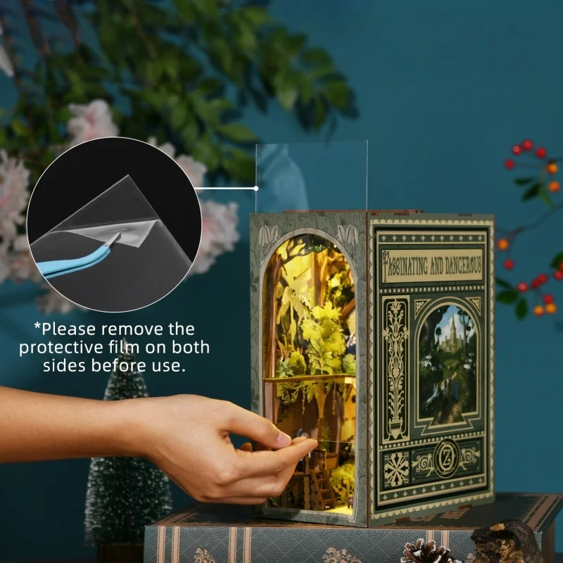 زاوية كتاب كوخ أوز السحرية، مجموعة ألغاز خشبية ثلاثية الأبعاد يمكنك صنعها بنفسك، هدية تحمل عنوان الأدب الخيالي لهواة الجمع #5