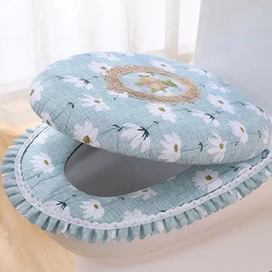 Thicked Two-piece Toilet Case Zipper Toilet Seat Cover For Bathroom Decor Soft Toilet Seat Pad Warm Closestool Case For Home