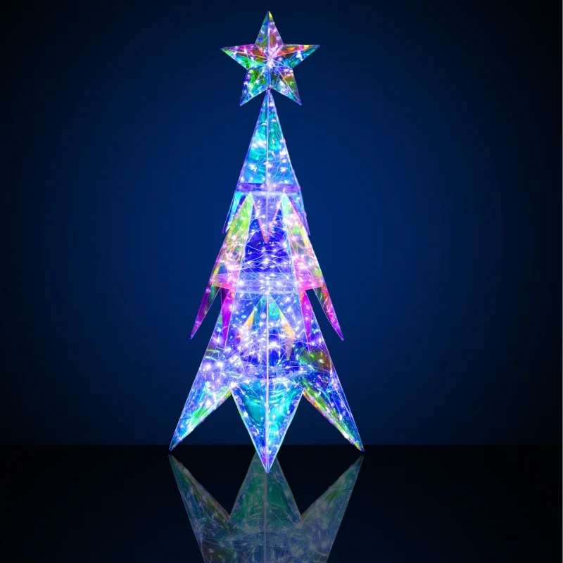 Christmas Cute Colorful LED Lights Snowman Christmas Tree Snowflake Unicorn Gift Box Christmas Day Scene Atmosphere Light