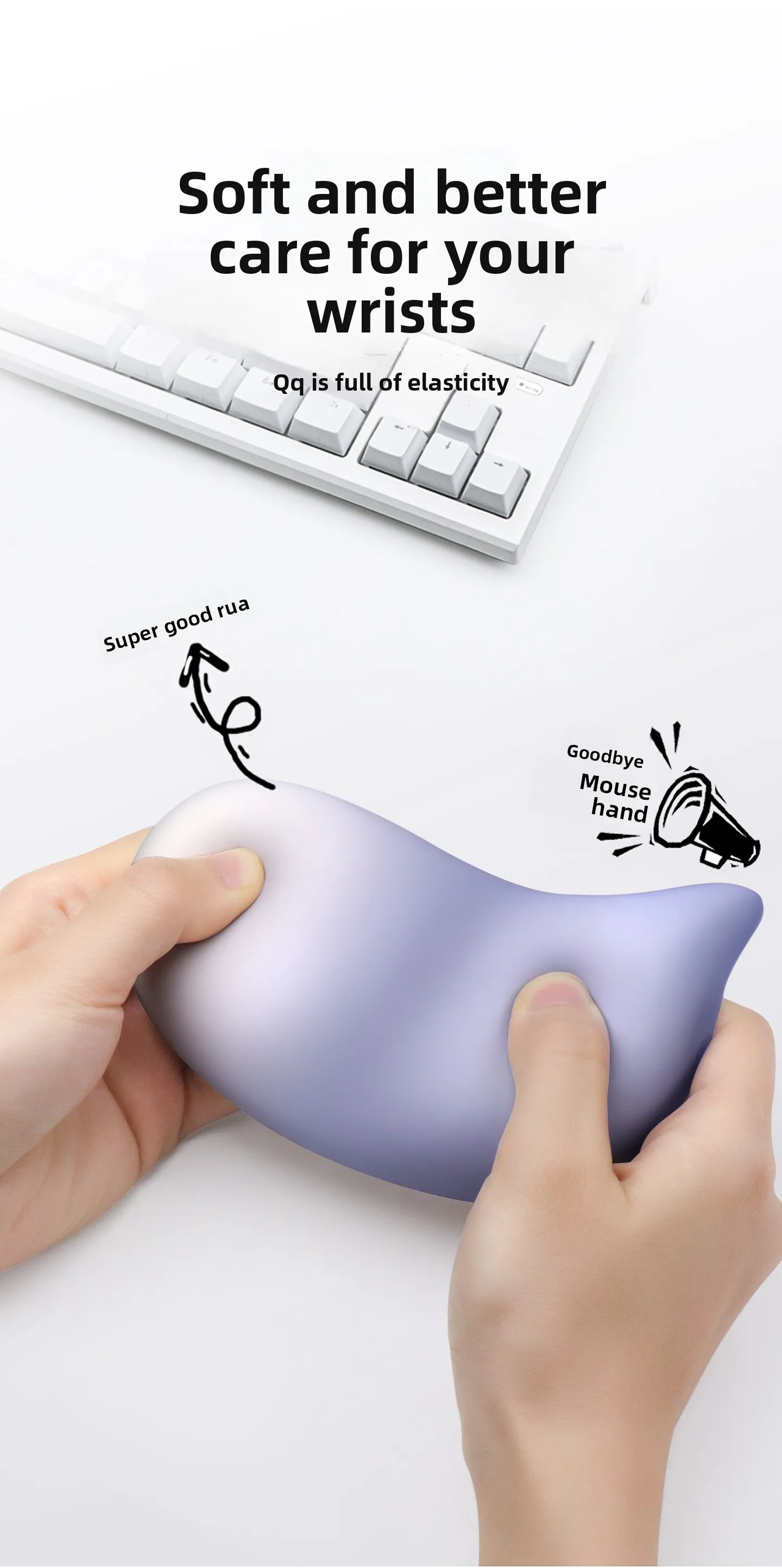 Wassertropfen-Silikon-Handballenauflage Tastaturunterlage Ergonomische Schreibtischunterlage für Büro und Gaming 7 Farboptionen Einzelset – Detail 7