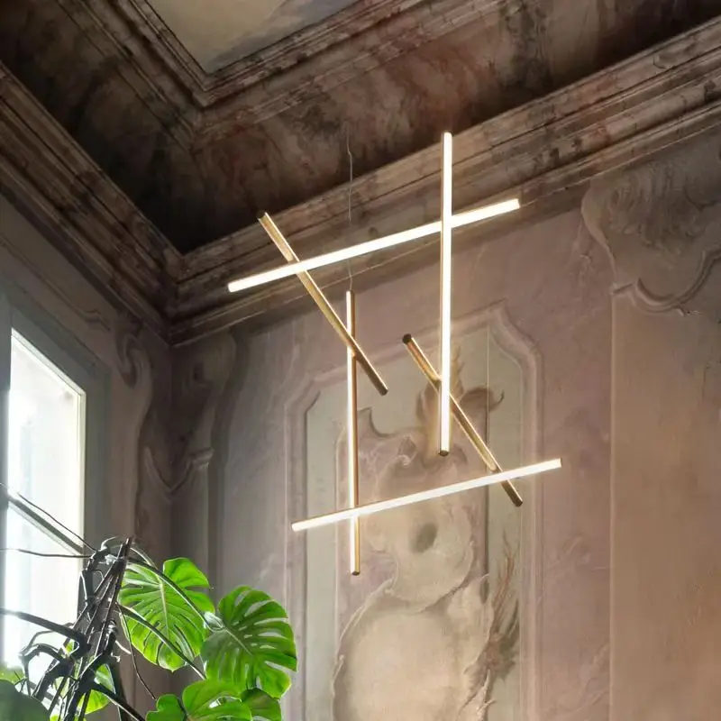 

Italian Ceiling Light Combination Minimalist Restaurant Villa Living Room Lines Staircase Shop Exhibition Hall Atmosphere Light