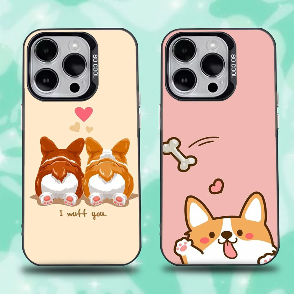 

Corgi Pet Cute Dog Cartoon Phone Case For iPhone 16,15,14,13,12,11,Pro,Max,Plus,Mini,XS,SE Anti Fall Black Matte Hard Bumper