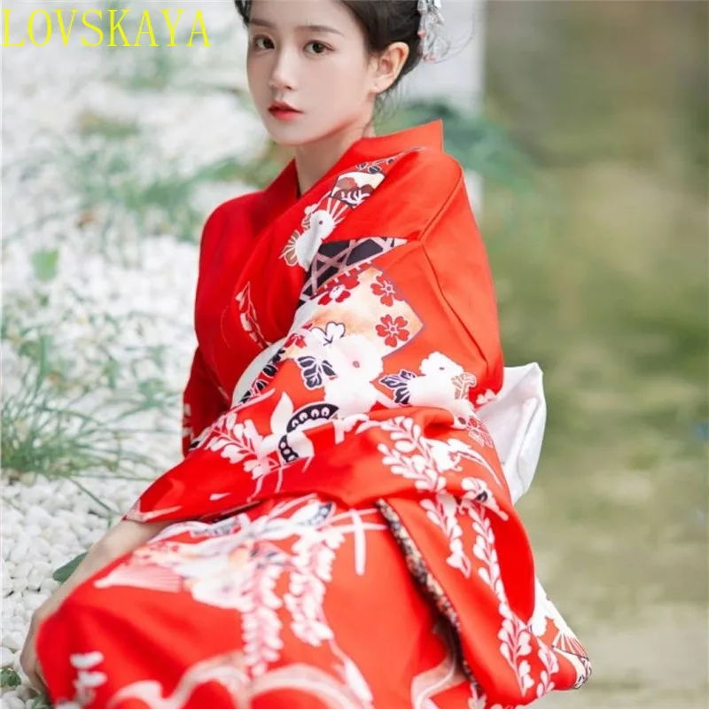 Sukienka japońskie Kimono i wieczorowa damska występ na scenie ubrania Cosplay odzież do zdjęć