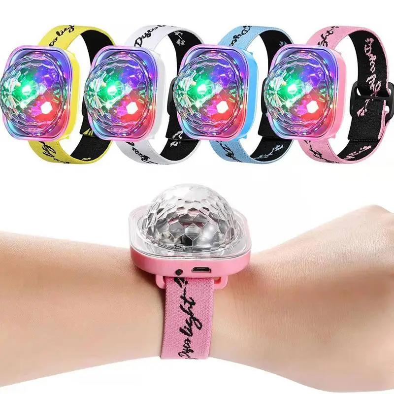 Mini DJ Wearable Watch Light Colorful Sound Control Projection Disco Stage Lights Ambient Lamp For Home KTV Bar Party Projector