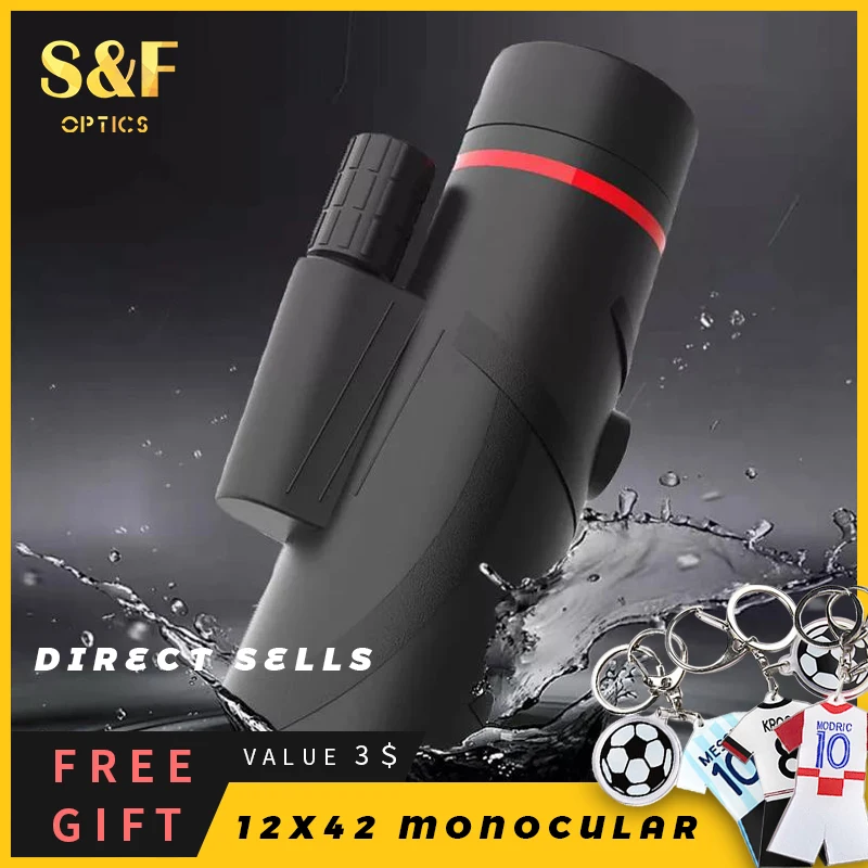 High Definition BAK4 Prism 10x42 Mobile Monocular Telescope for Wildlife Hiking Bird Watching