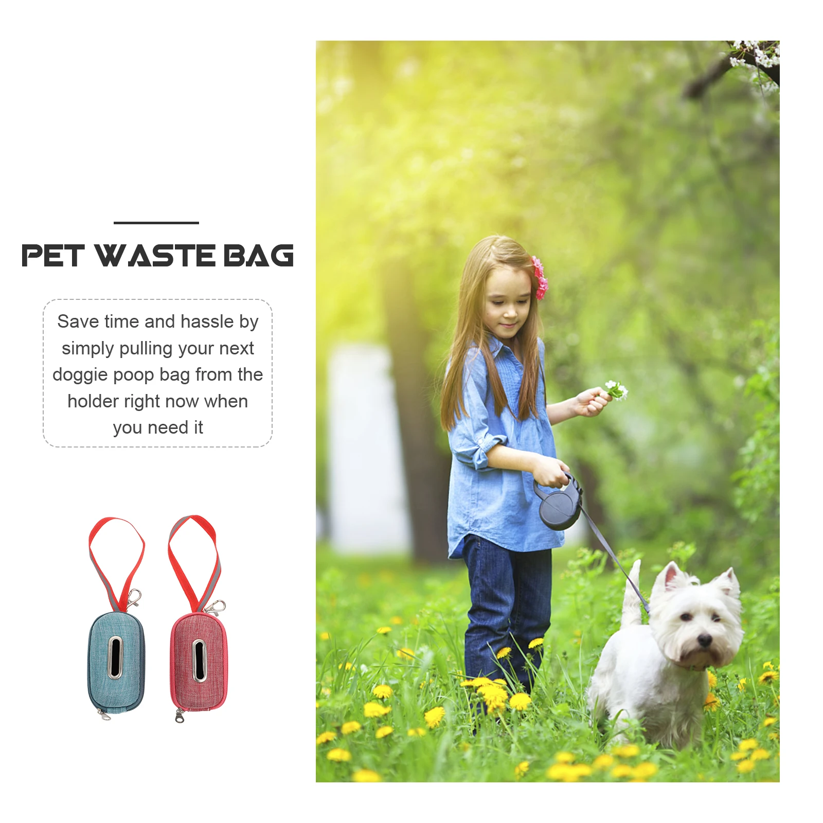 

2PCS Pet Waste Bag Dispenser Portable EVA Container Poop Bags Holder Dog Trash Reusable Durable Lovely Bright Walks Runs Hikes