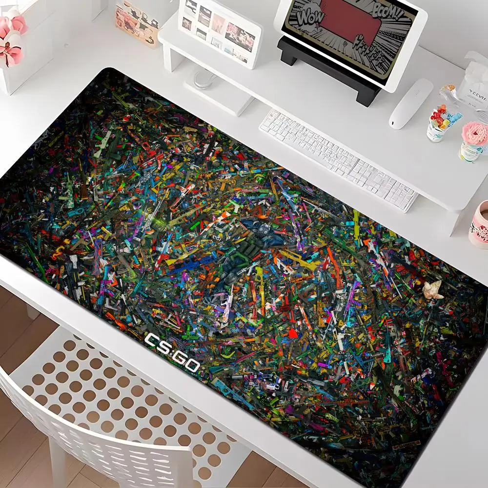 

CS GO Guns Mouse Pad Multiple Sizes Large Square Computer Office Game Table Mats Rubber Anti-slip Mousepads