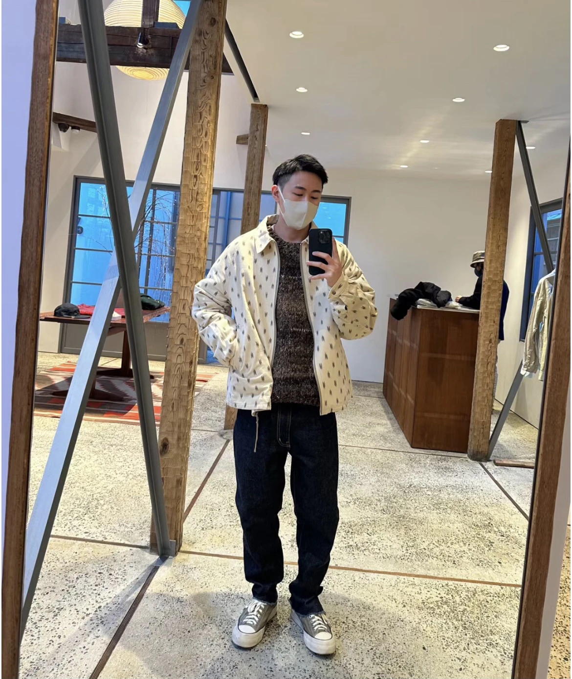 2025 سترة VISVIM PEYTON SWING TOP KASURI المخصصة، الأموال القديمة الرياح فيبي