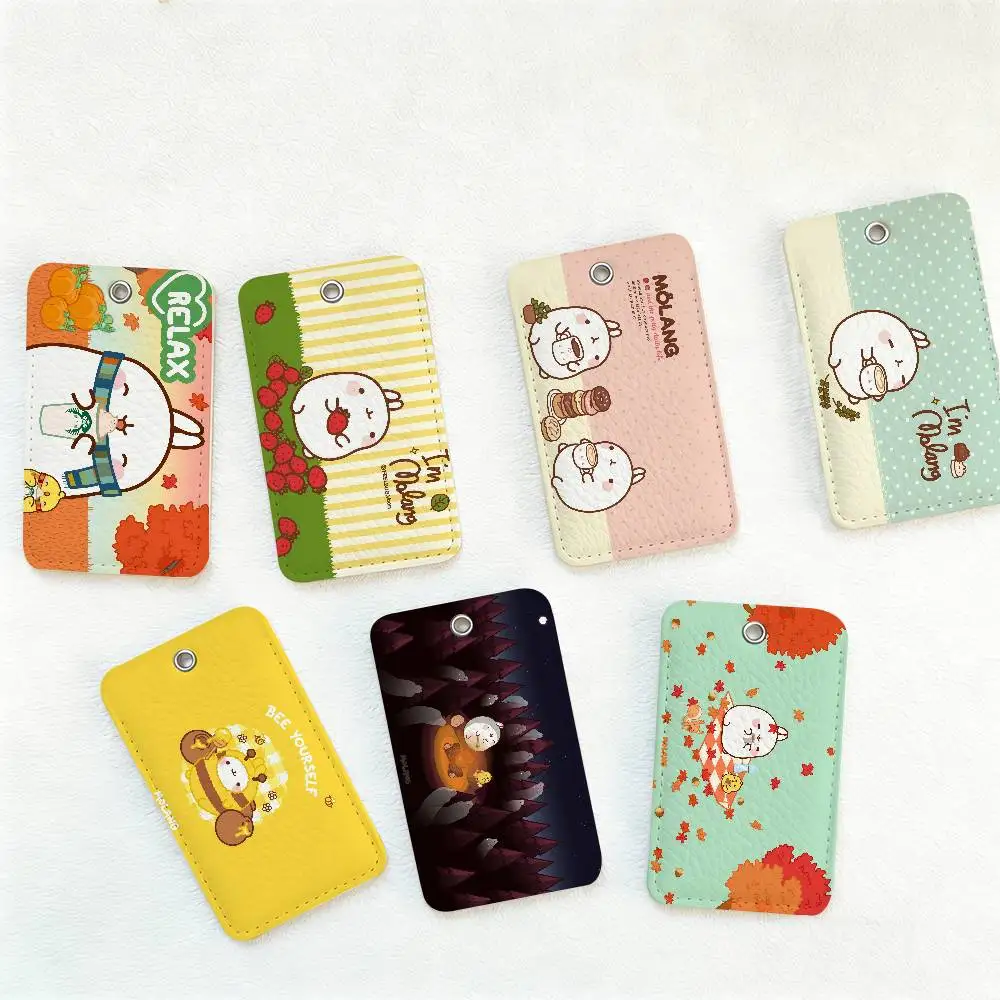 Cartoon Cute M-Molang Personalised Print Card Holder Suitable for Holder Girls Door Card Case Women Badge Holder Keychain