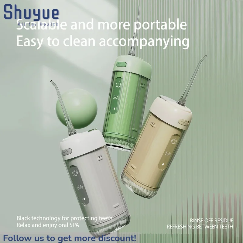 High Quality Electric Portable Water Flosser for Travel 200mL Teeth Cleaner Compact Cordless Oral Irrigator dental spa water jet