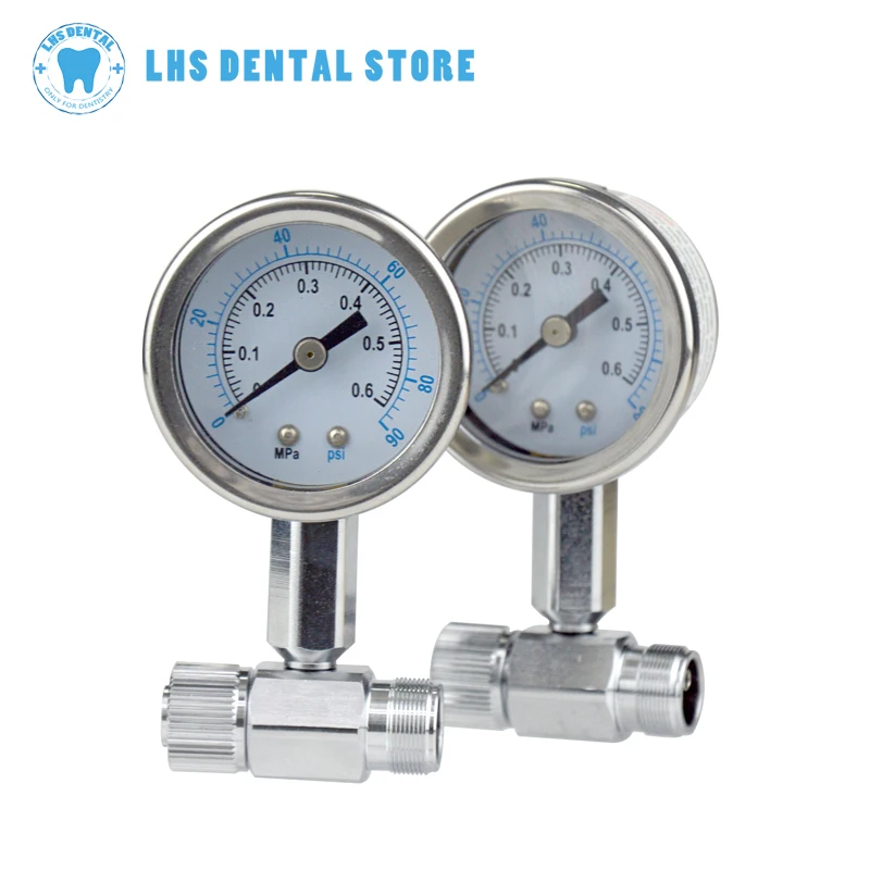 Dental turbine Manometer For High And Low Speed Handpiece Pressure Gauge Test Air Pressure dental Chair Unit Spare Parts