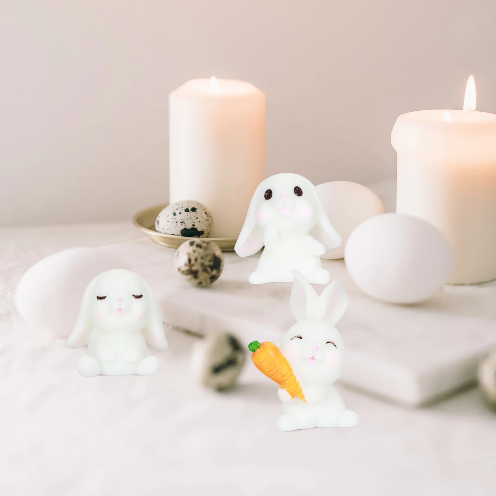 

6 Pcs Bunny Ornament Micro Landscape Landscaping Ornaments Rabbit Small Garden Decor Decorations Resin Statue Child