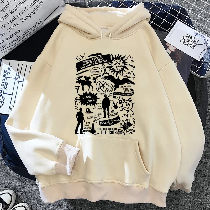 Supernatural hoodies men Ulzzang Korea men hoody hoddies graphic