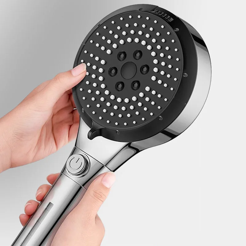 Cabezal de ducha de alta presión con filtro, cabezal de ducha de mano ajustable de 6 velocidades con salida de agua, accesorios de baño de gran flujo