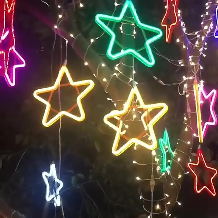 Linterna LED de pavo real, luz de amor, cadena de luz de sol de estrella de cinco puntas, luces decorativas enchufables para habitación, Navidad, fiesta de bodas