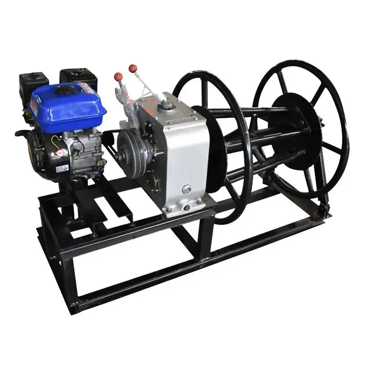 HOT SALE Compact 3T 5T 8T Rope on Drum  Gasoine Engine Other Winch Machine for Logging Wood Cable Laying