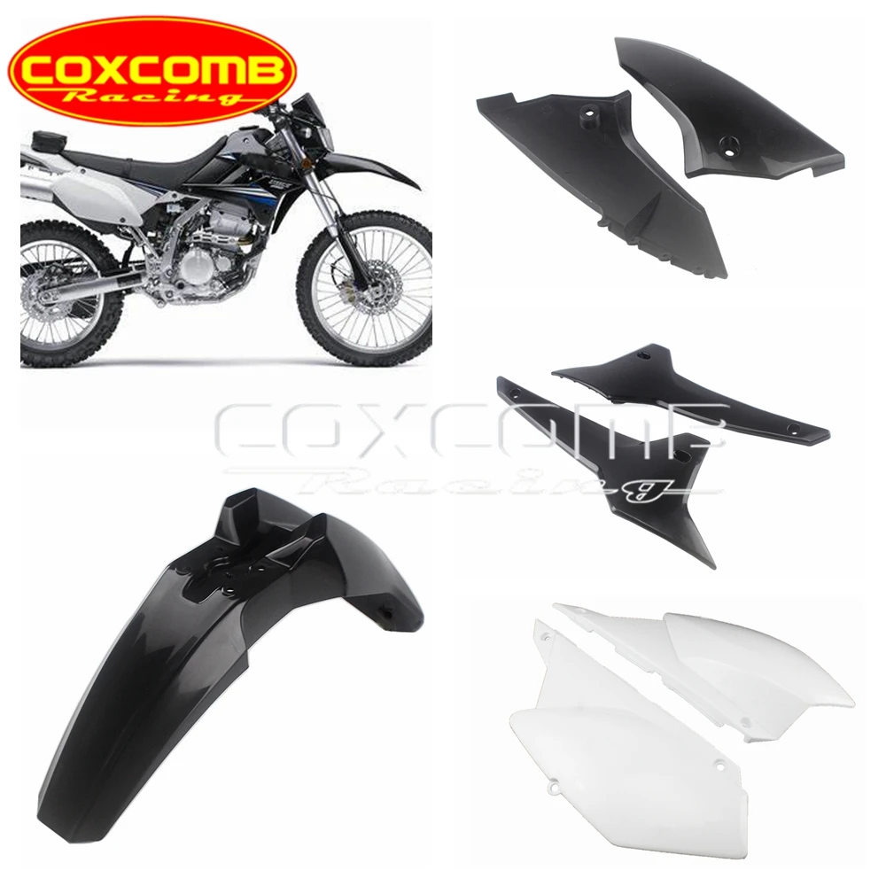 Dirt Pit Bike Front Headlight Mudguard Side Cover Motocross Plastic Bodywork Fairing Panel Kit For Kawasaki KLX250 KLX250S 08-19