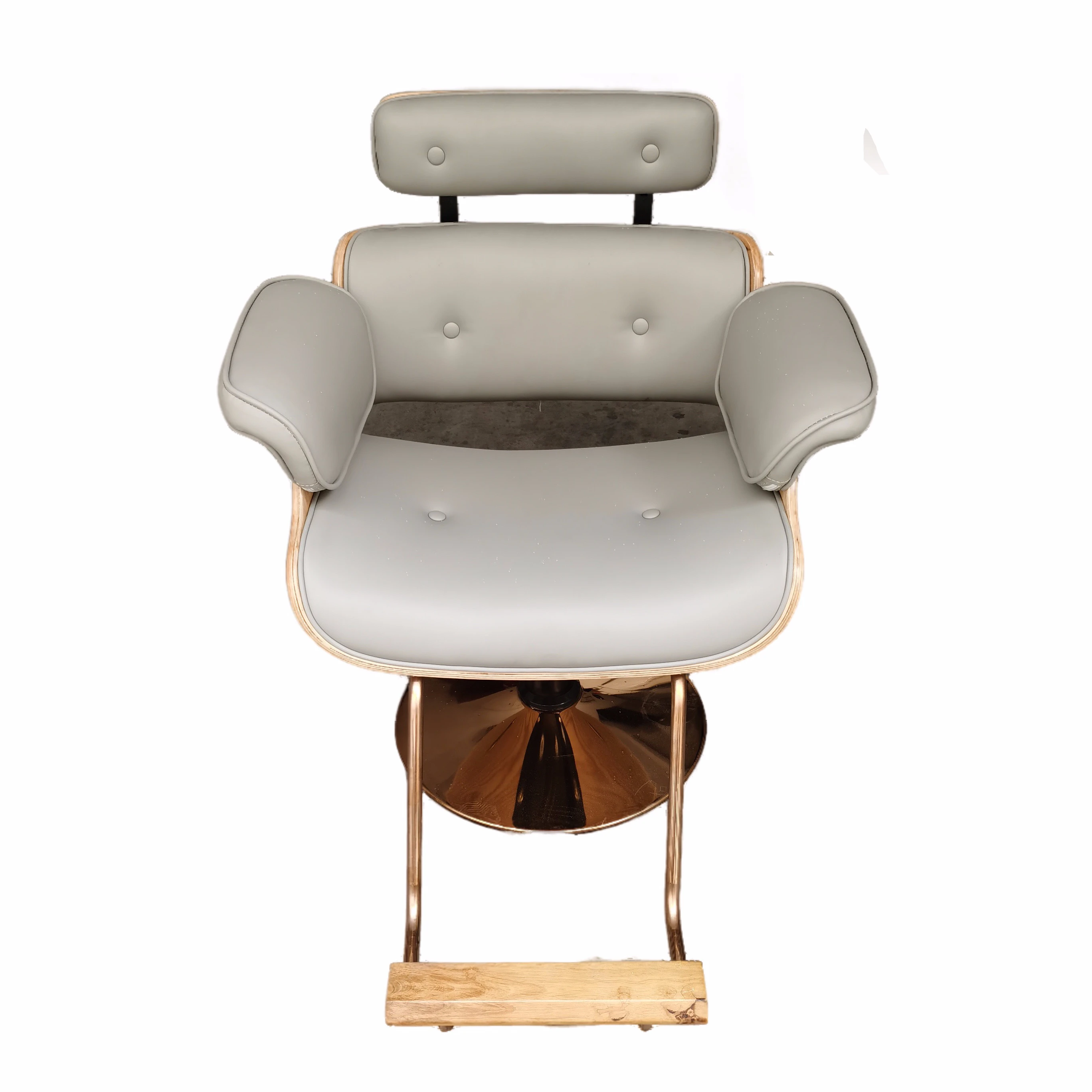 

Cheap Hairdressing Chair Enduring Hair Salon Styling Chair Metal Salon Furniture Barbershop Grey Aluminum Modern Light Grey