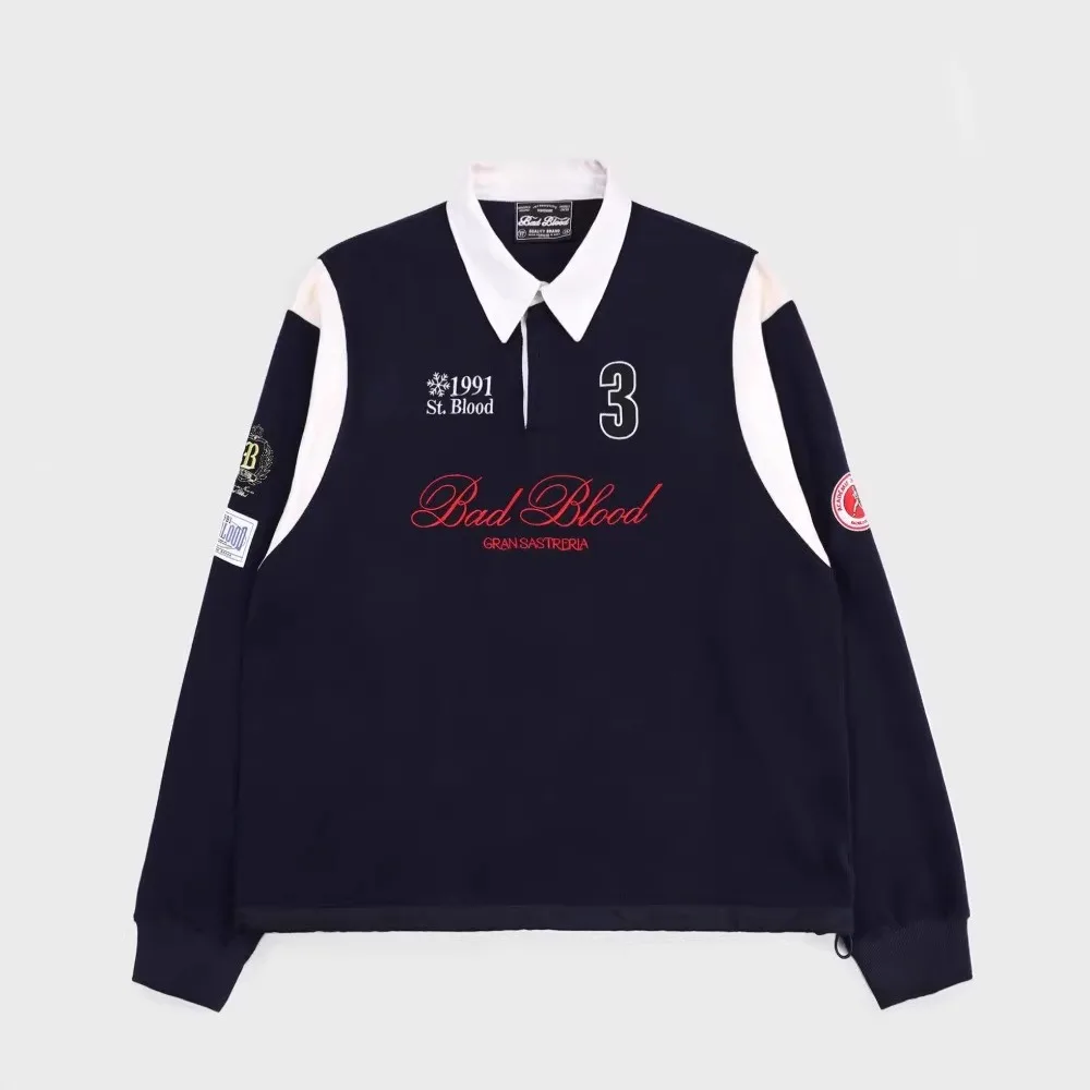 American Sle Long Sve Collar Sweatshirt Feminino Spotici Street Sportswear Confortável Algodão Poliéster Mistura Moletom Com Capuz