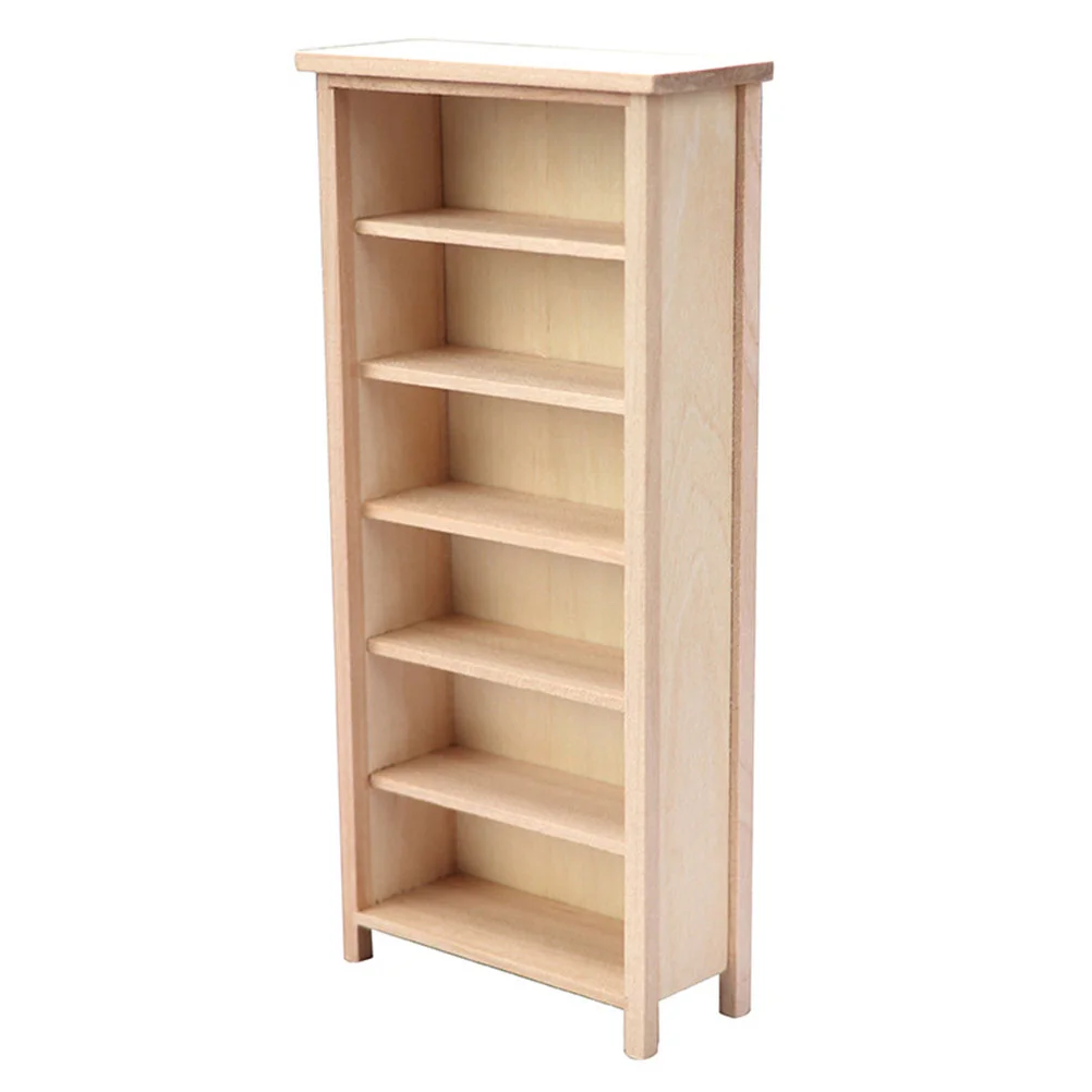 

Vertical Bookcase Model Miniature Cabinet Imitation Bookshelf Decoration Accessories Simulation Wooden Display Furniture