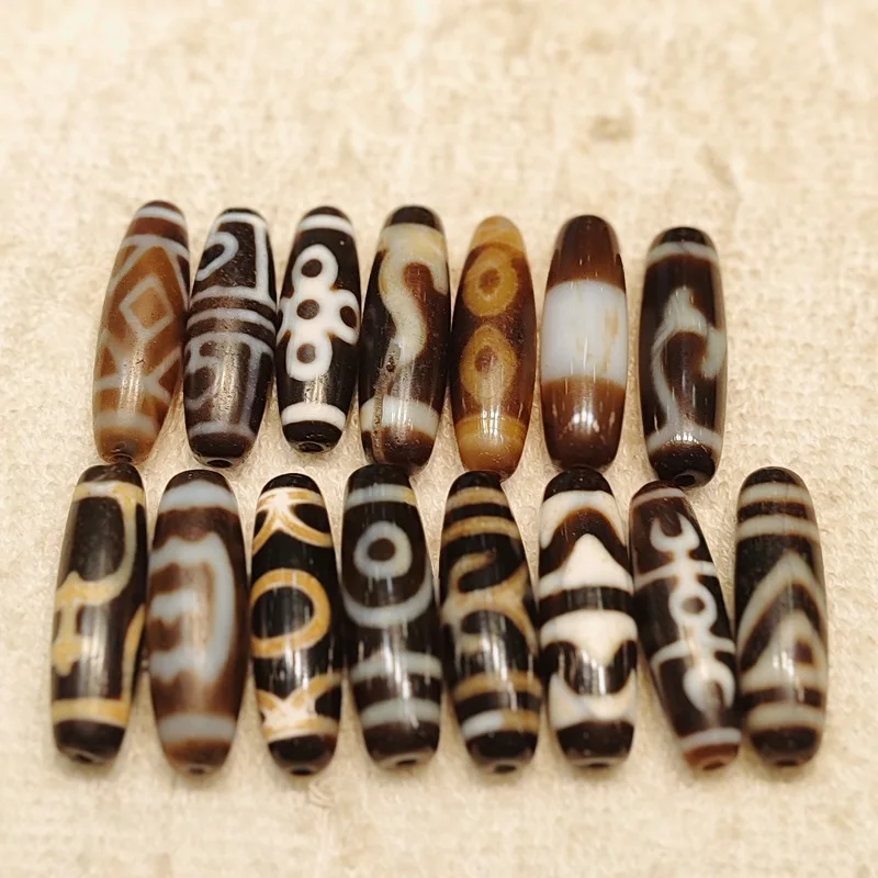 

Tibetan Totem Agate Dzi Infiltration Tiger Tooth Treasure Bottle Noble Celestial Bead Necklace Pendant DIY Accessories