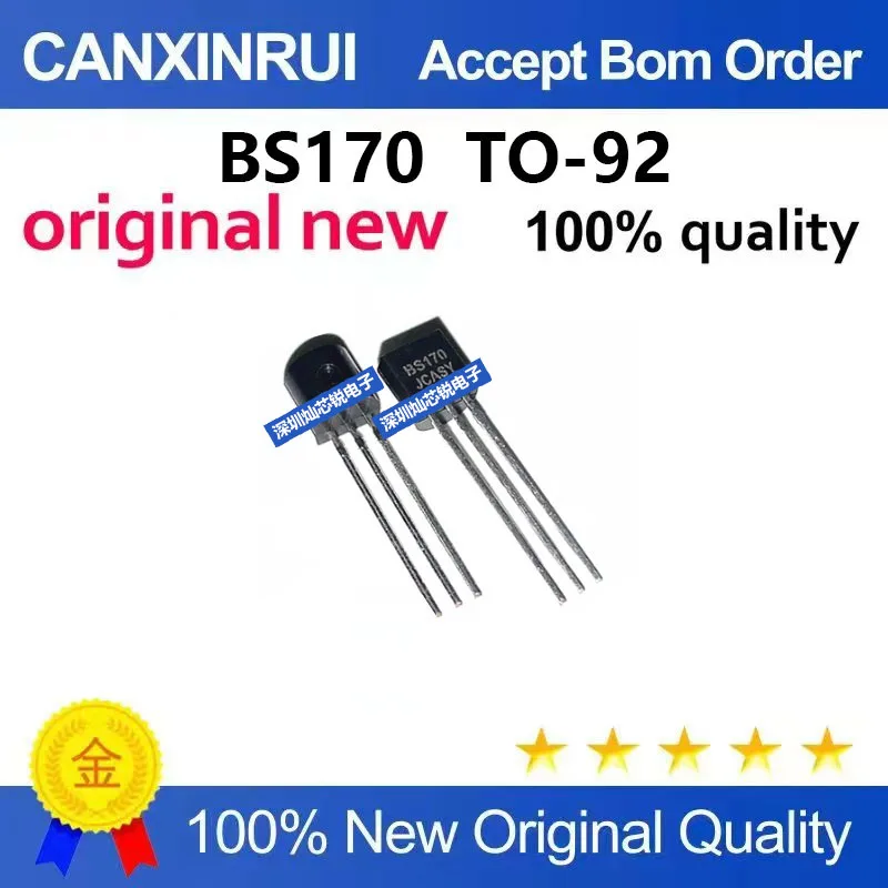 (5-100pieces)Brand New Original BS170 Through-Hole TO-92 Low-Power Transistor Field-Effect Transistor Chip