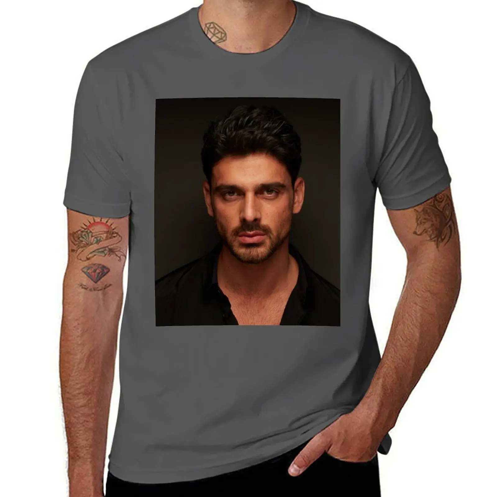 

Michele Morrone (Massimo Torricelli) T-Shirt Basic Short Sleeve T-Shirt for Men