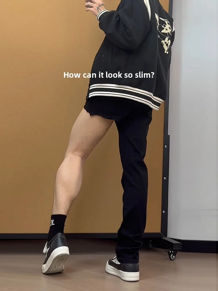 

Cleanfit Bla Slimming Straight Leg Jeans Men's Summer Knife Denim Pants High Waist Long Trousers Youth Faion