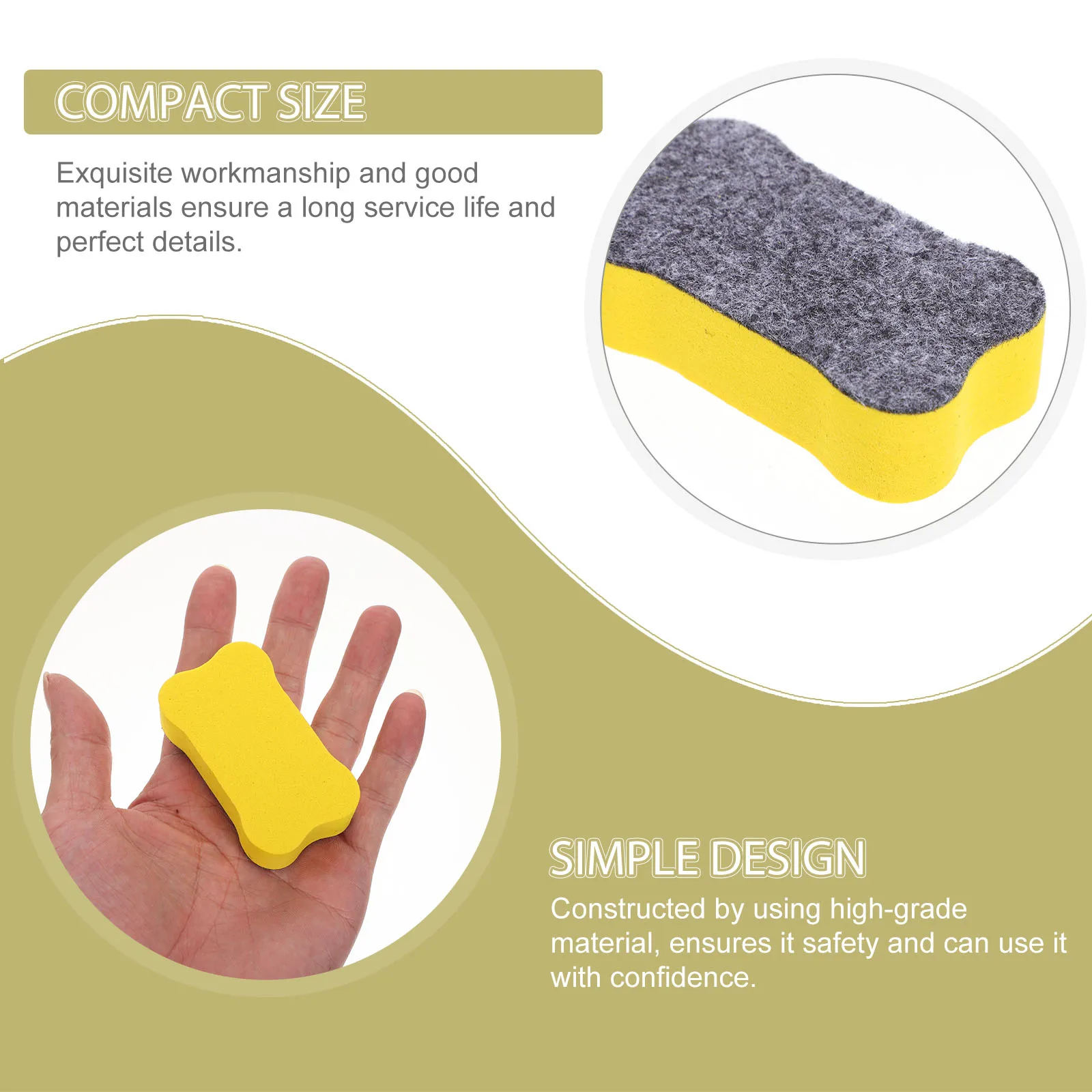 

24Pcs Dry Erase Erasers Eva Felt Cloth Bone-Shaped Portable Washable for Teachers Classroom Supplies Dry Erase Eraser