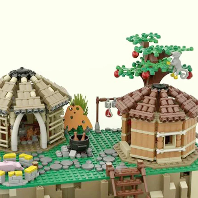 Modello modulare Street View Moc Mattoni da costruzione Villaggio preistorico Tecnologia Blocchi Regali Giocattoli di Natale Set fai da te Assemblaggio