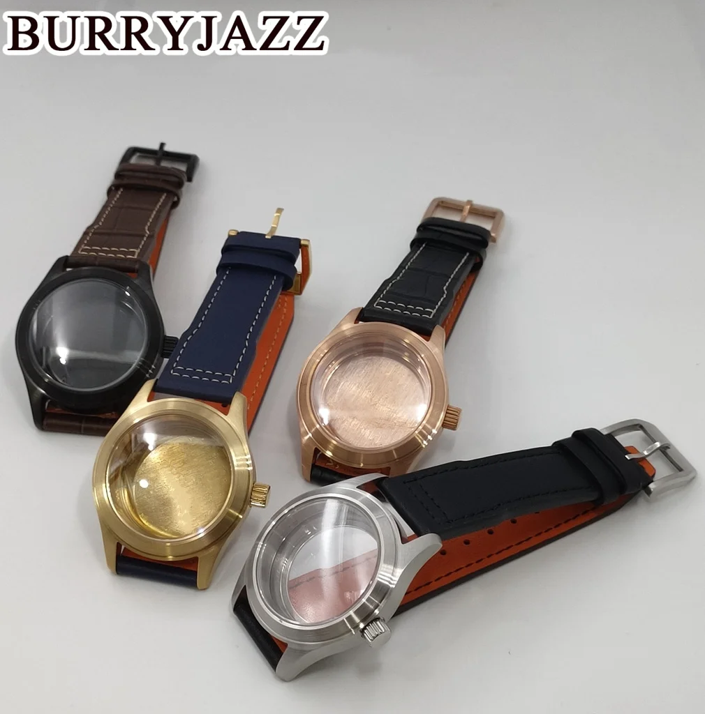 Imagem -02 - Burryjazz-ver Case With Sapphire Glass Prateado Preto Dourado Sterile Case Nh35 Nh36 Nh34 Nh38 Nh70 Nh72 Eta2824 Pt5000 36 mm 39 mm