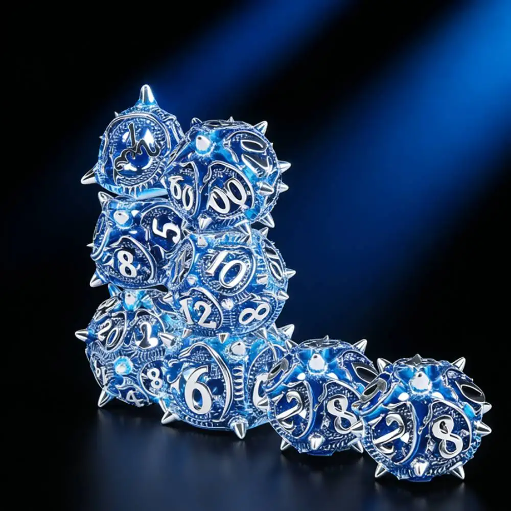 

Hollow Metal Dice Dragon polyhedral Dices set for Dungeons and Dragons Board Game Dice D6 D8 D10 D20 DND Role-Playing games Cube