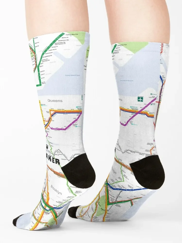 New Yorker Subway Map I Love NYC Socks Men's christmass gift golf Antiskid soccer Socks Female Men's
