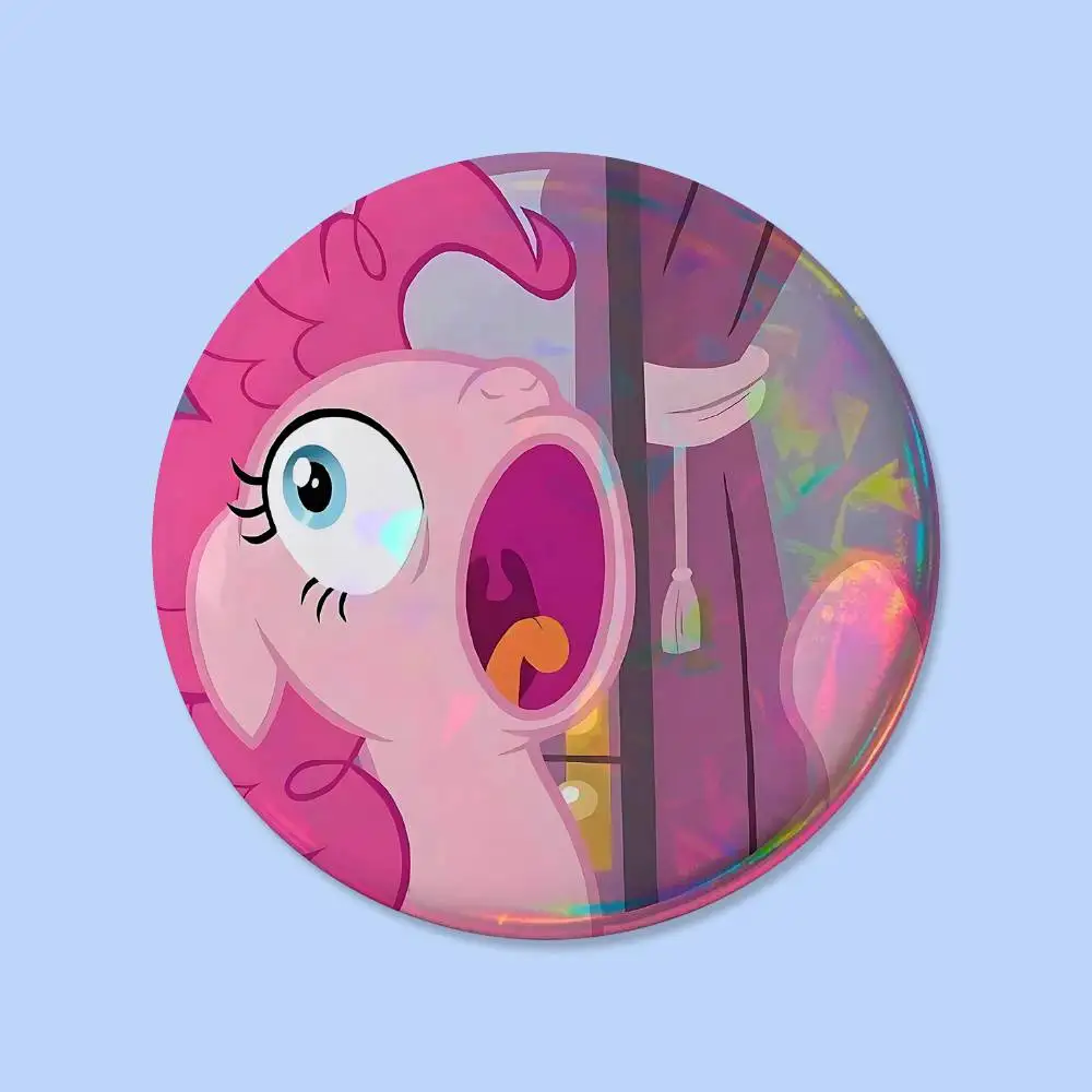 P-Pinkie P-PieS Niedliche Abzeichen 25 32 44 58 75 mm Runde Cosplay-Pins Taschendekoration Fans Sammlerstücke Freunde Geschenke Brosche Souvenir – Detail 13