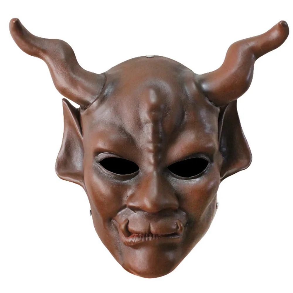 

Resin Bullhorn Demon Mask Halloween Party Game Theme Costume Demon Cosplay Mask Props