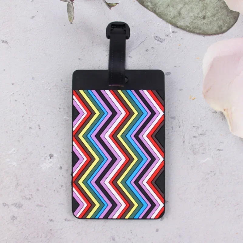 1PCS Geometric Soft Silicone Luggage Tags Suitcase ID Addres Name Holder Baggage Tag Label Travel Accessories Luggage Tags