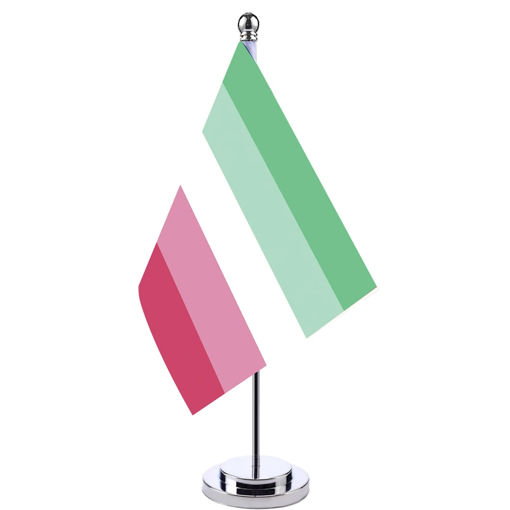 

14x21cm Office Desk Small Banner Abrosexual Meet Meeting Room Boardroom Table Hanging LGBT Rainbow Flags