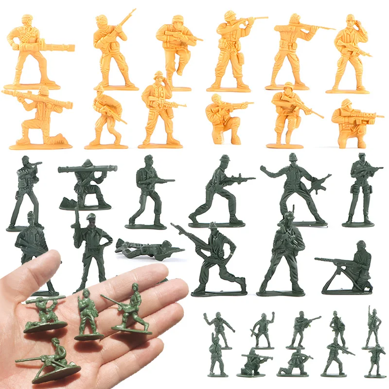 30pcs/set Mini Classic Soldiers Figures Models Children Toy Playset Desk Decor Toddler Men Kids Toy Gift Accessories TMZ