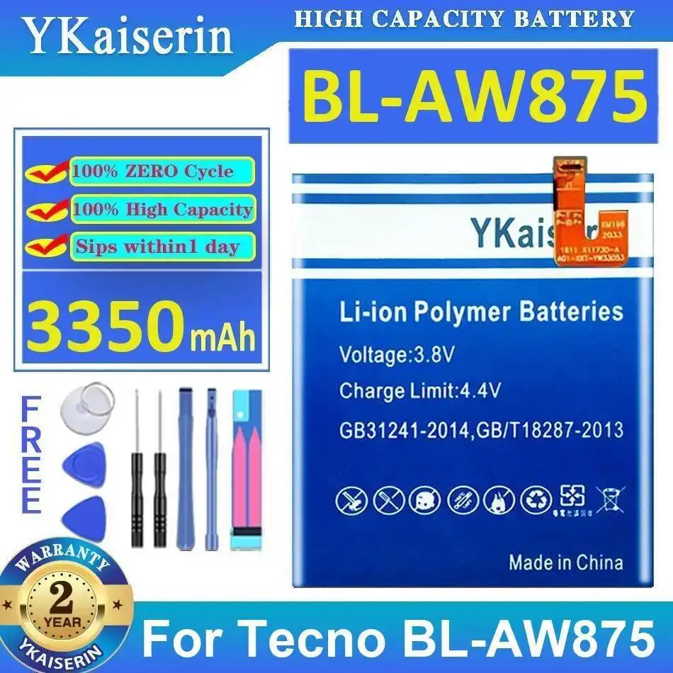 

Durable For Tecno BL-AW875 Mobile Phone Battery 3350Mah