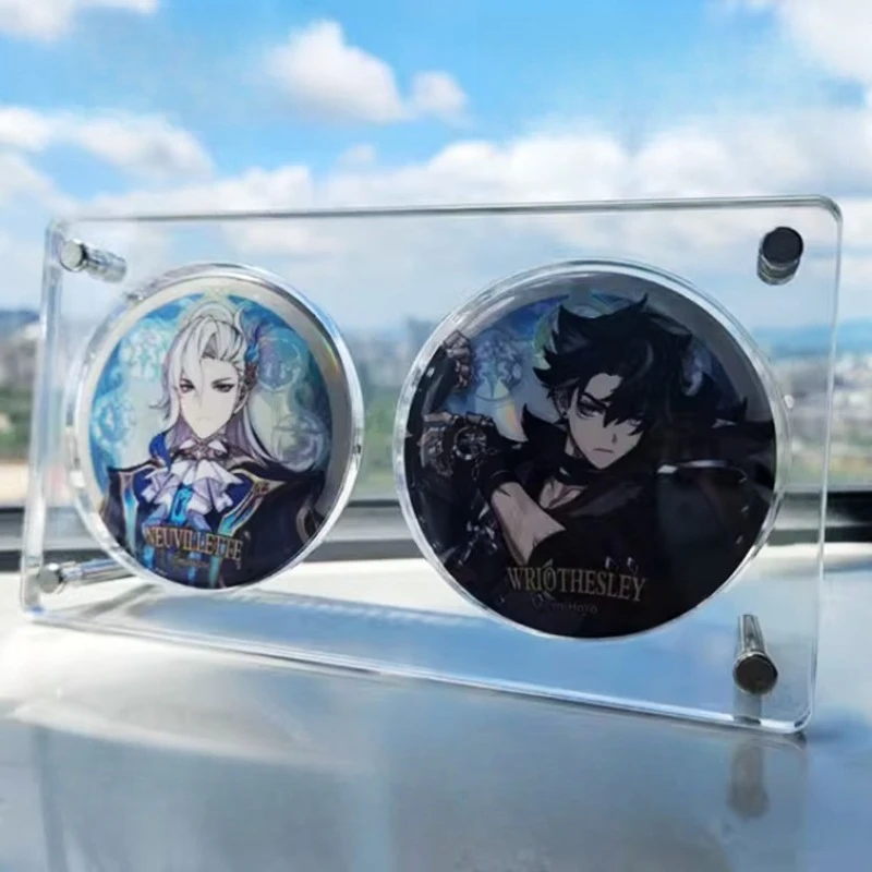 Acrylic Clear Pop-Up Card Holder Anime Merchandise Badge Frame Pop-Up Display Stand Desktop Ornament Card Holder Home Decor