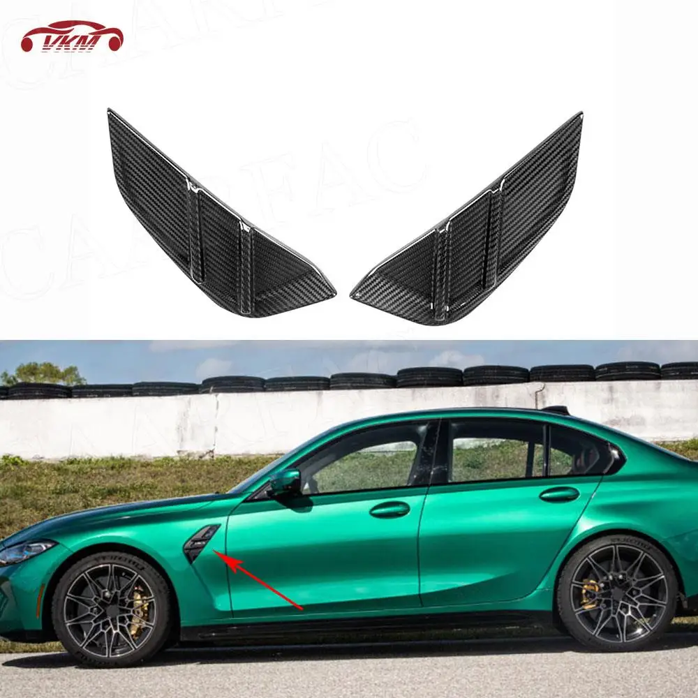 

Dry Carbon Fiber Front Side Fender Air Vent Covers Trims For 3 Series G80 M3 4 Series G82 G83 M4 2021+ moulding trim M Style