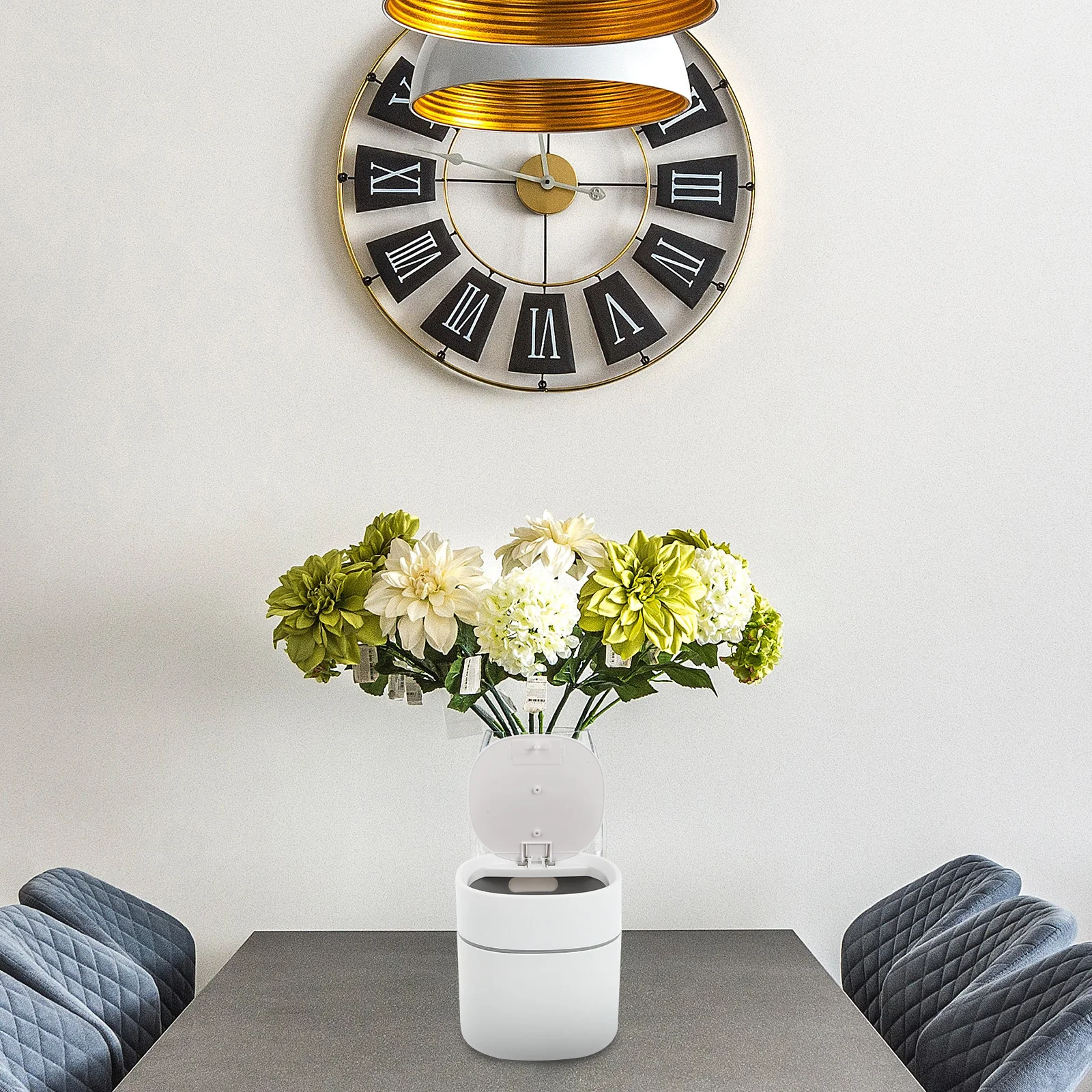 

1Pcs Pop-Lid Desktop Trash Can Waste Container Multi-Functional Mini Trash Holder Creative Organizer Waste Container