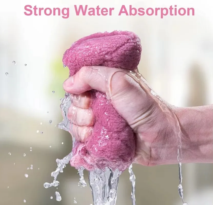 Wholesale Double-Sided Microfiber Dish Cloths Kitchen Cleaning Towels Super Absorbent Coral Fleece Dishcloths Rags Washing Towel